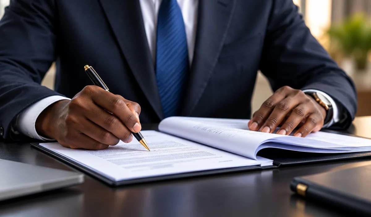 Signature d'un document officiel