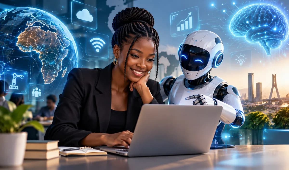 Une ingénieure travaillant avec une intelligence artificielle